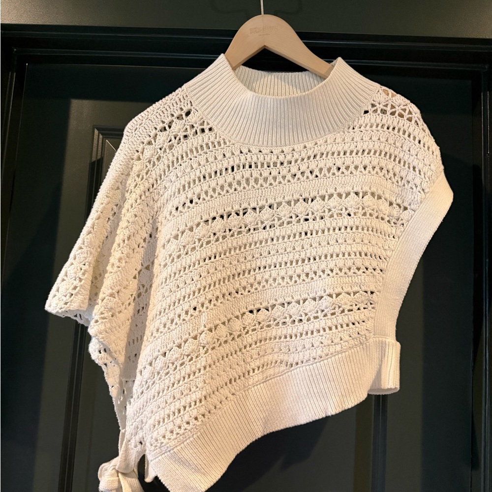 Maeve Anthropologie White Knit Sweater